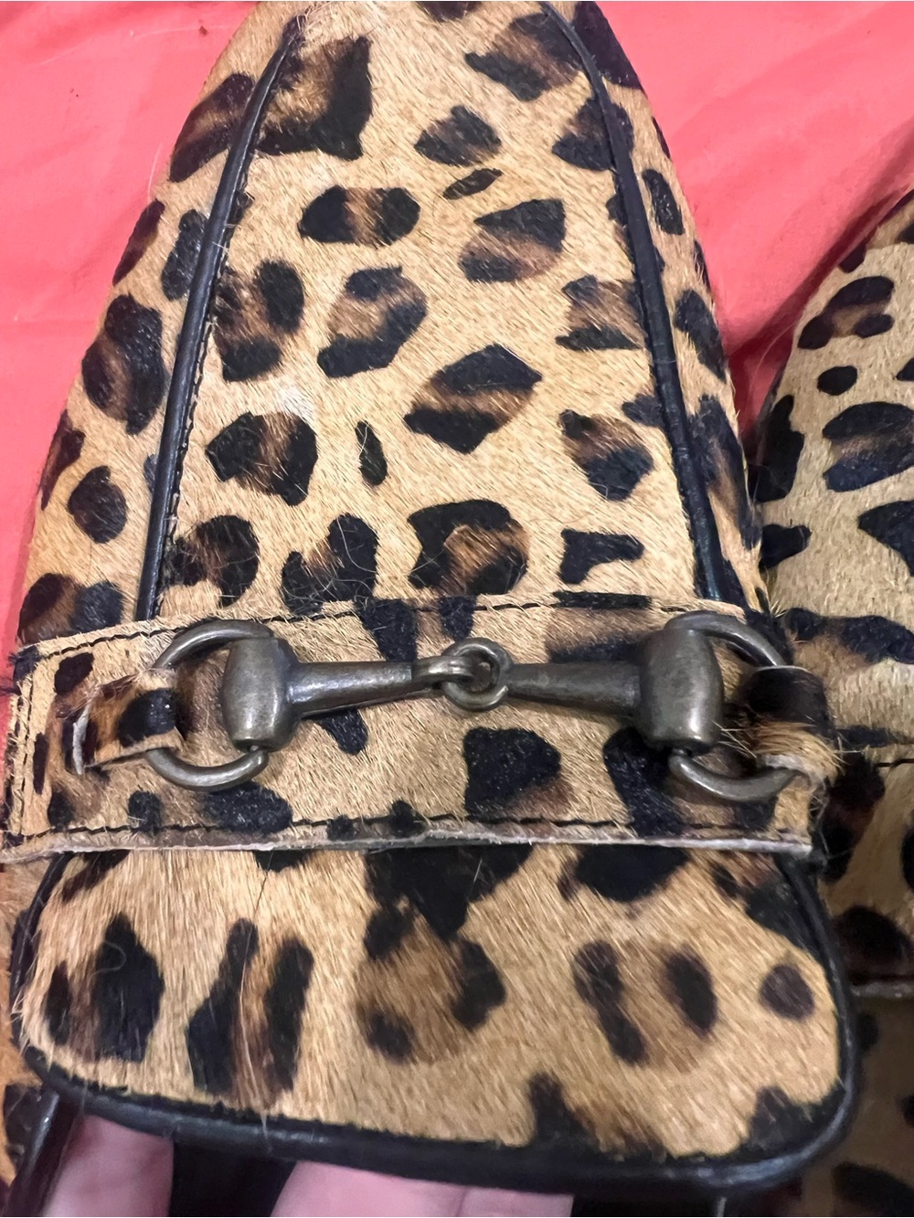 Myra Bag Leopard Print Chain-Trim Mules - Tan/Black - Picture 3 of 5